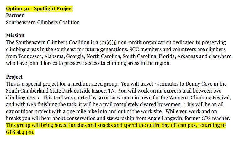 gpsPIC's tweet photo. Spotlight #MLKDOS19 Project! This is a special outdoor all-day trail building experience. Check it and other options out on the PIC Resource Board. #GPSVolunteers #studentchoice #outdooreducation #mlkdos https://t.co/us0UL7PSvU