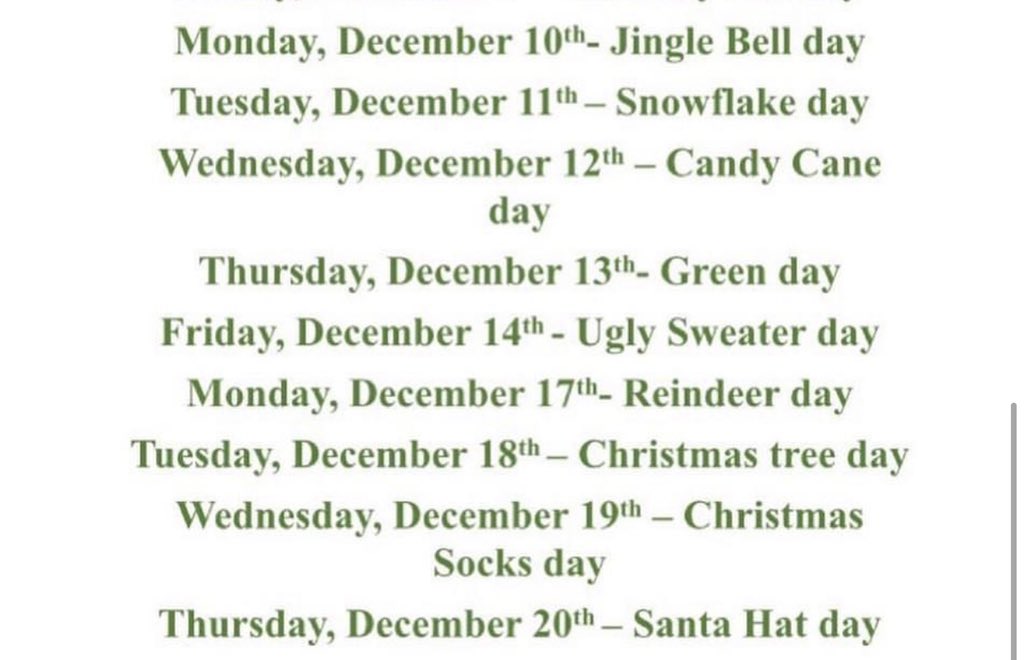 HOLIDAY DRESS UP DAYS🎄