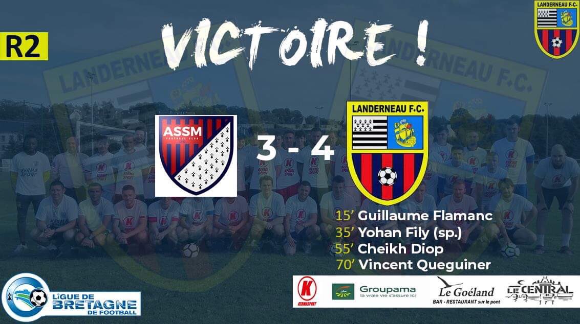C'est terminé à St Martin ! Nos Séniors A s'imposent (3-4) face à l’ASSM, grâce à des réalisations de Flamanc, Fily (sp.), Diop et Queguiner.👏⚡️#ASSMLFC

Allez les #Rouges et #Bleus ! 🔴🔵