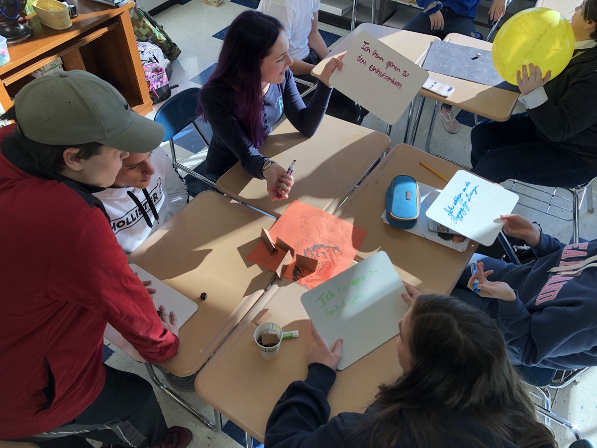 NCSD_WL_ENL's tweet image. Students in German 2 created and played games to help learn grammar! #stopgrammartime #welovelanguages