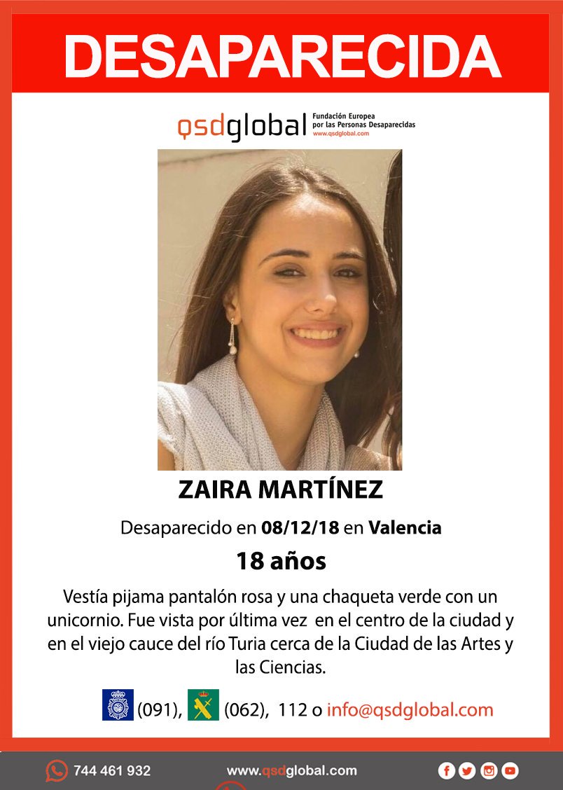 guardiacivil's tweet image. 🆘#URGENTE⚠️ 

Esta es Zaira y ha #desaparecido en #Valencia

Si la has visto llámanos
 ☎062 
 ☎091
 ☎112 

#Colabora, tu RT no cuesta nada y puede ayudarle.
