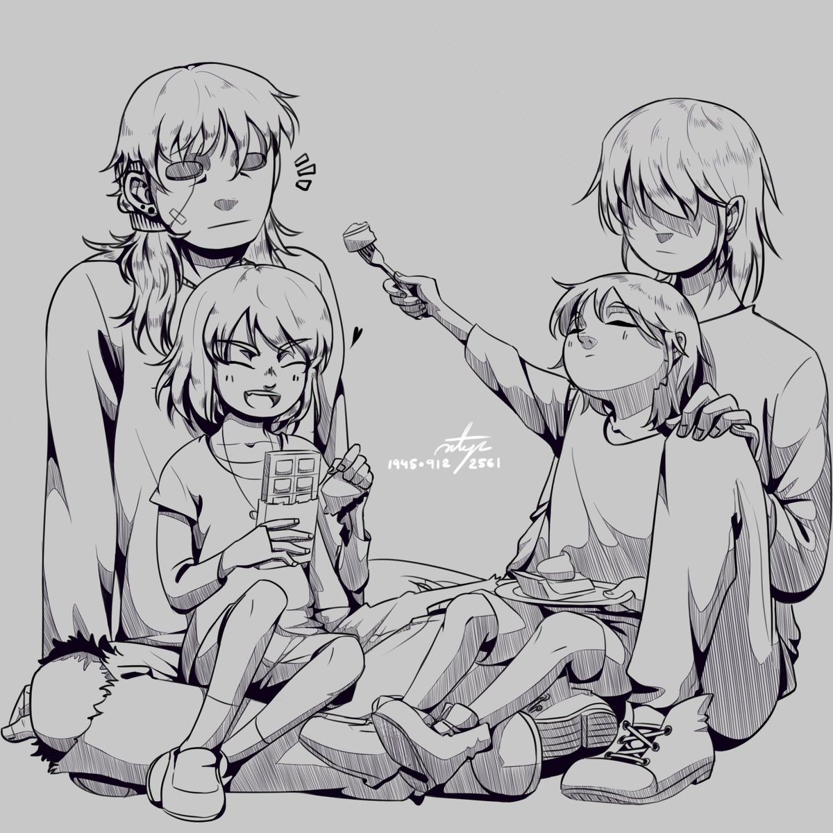 niteji_'s tweet image. From two of my favorite games and one character that look like brother (or sister) to the others two.
#Undertale #Undertalefanart #Frisk #Chara #DELTARUNE #Kris #SallyFace #Sally #SalFisher #sal