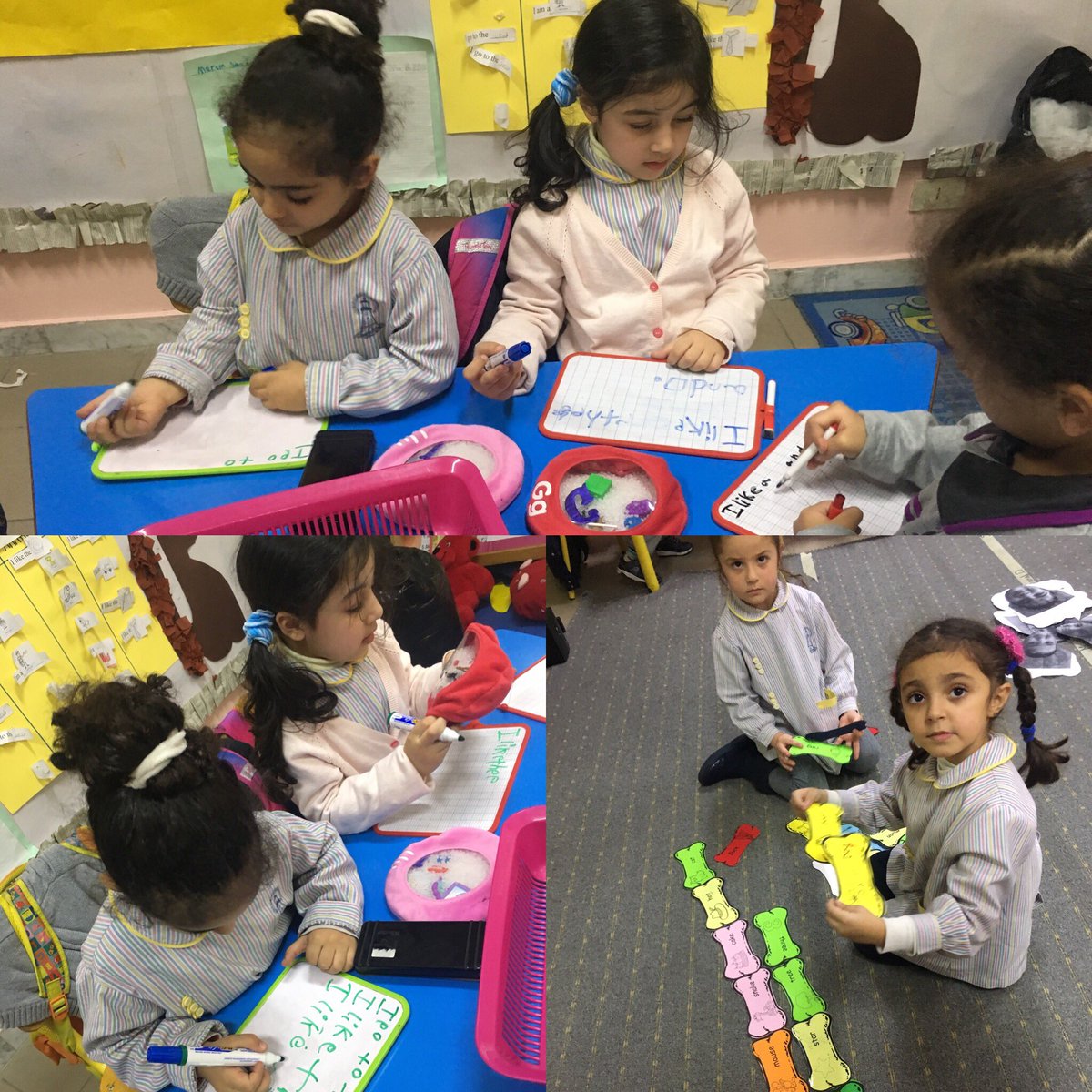 JbailiFarah's tweet photo. Amid the hustle and bustle of the parents-meeting preparations, we still found time to enjoy our learning stations that were a part of a meaningful revision process💪🏼 #syllables #rhymingwords #hfws #nouns @HneinehLorin @DawhaHighSchool https://t.co/80N59awyeK