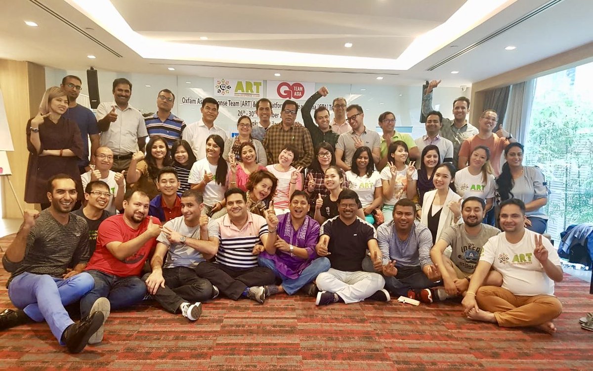 KSuchitta's tweet photo. Successfully completed a first joint training of Oxfam Asia Response Team (ART) &amp; ASIA Platform ~ Go Team Asia (GTA), 26-30 Nov 2018 in Bangkok. #Collaborativesurge #Enablinglocalization #Asiaregion #OxfamART #GTA https://t.co/gBMrjAJtID