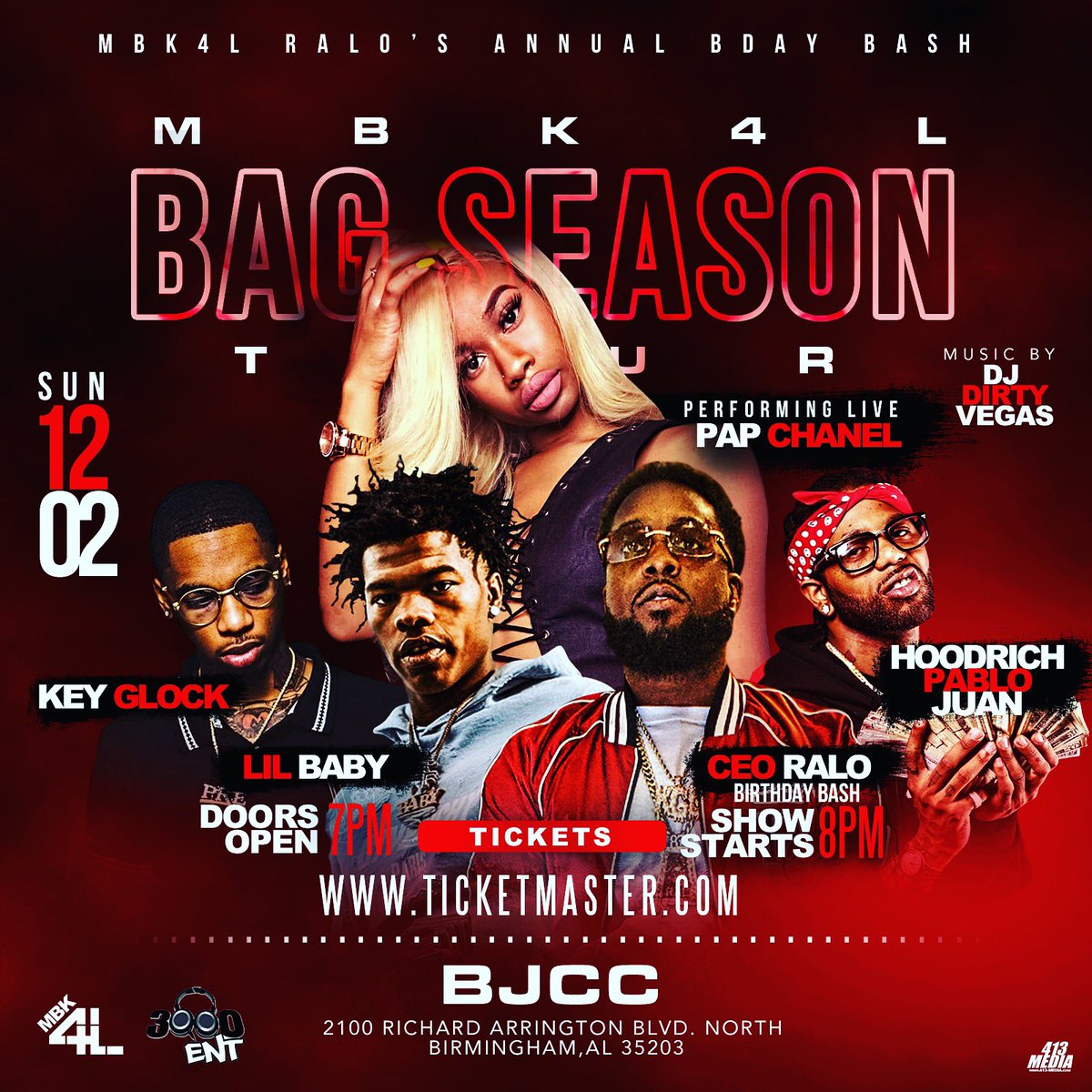 All the Hottest Out on 1 show tonight! Birmingham get ready <a href="/Pap_Chanel/">PAPIANA 🍭</a>, <a href="/lilbaby4PF/">Lil Baby</a>, <a href="/KeyGLOCK/">PROJECT❌ 6/19</a>, &amp; <a href="/Hoodrich_Pablo/">Hoodrich Pablo Juan</a> LIVE! <a href="/BJCC/">BJCC</a> 
#BagSeasonTour