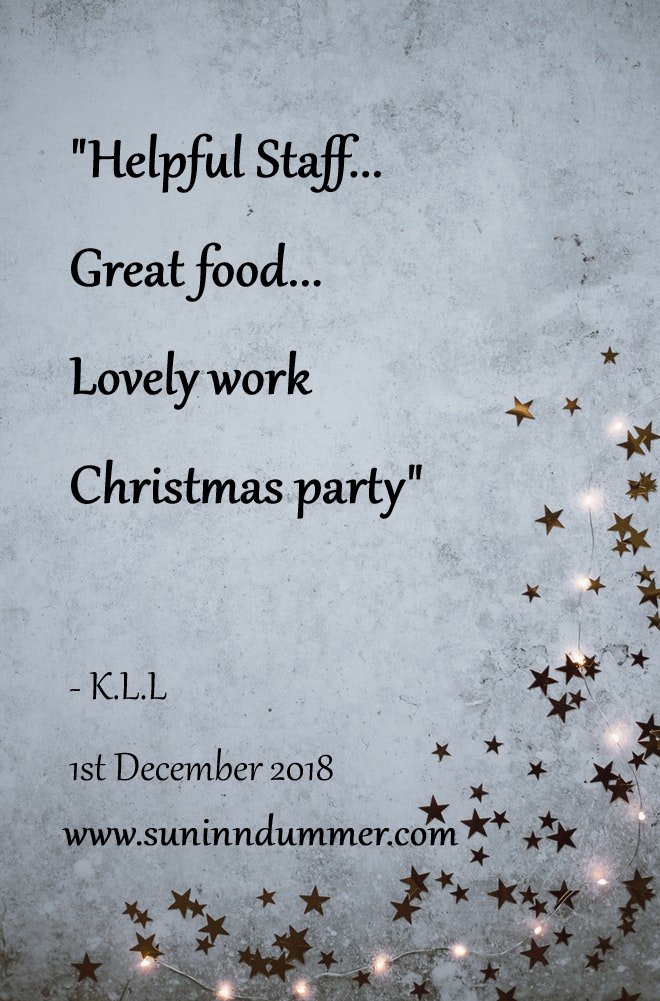 Thank you to our wonderful customers last night - we're so glad you enjoyed your Christmas dinner with us! #ThankYou #HappyChristmas #Basingstoke Book your table at suninndummer.com