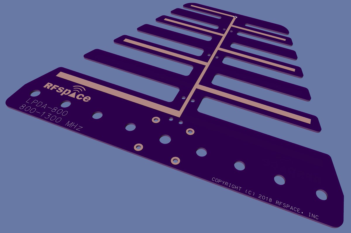 LPDA for 800-1300 MHz for those longer distance IoT contacts. Covers US_915 EU_868 AS_923 and RU,IN,KR,AU bands  #IoT #LoRa <a href="/rfspace/">RFSPΔCΞ</a> #CHIRPED #TTN