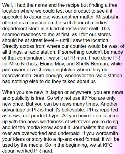 Weston realised from the start that effective PR was a cheap way to raise his company's profile. /18