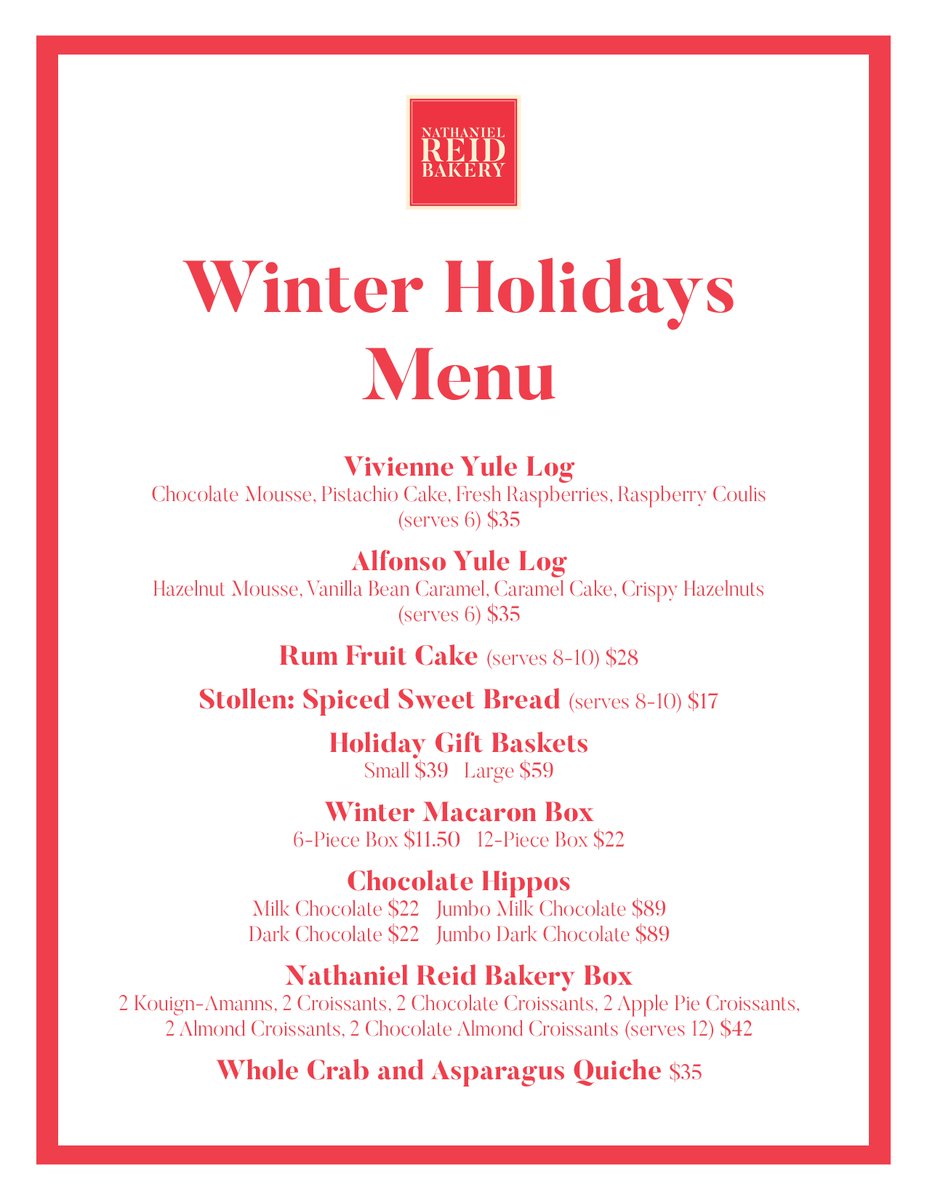 Our holiday menu is now live - just in the nick of time! Let us prepare something festive for your holiday table so you can spend more time with your families! Pre-orders are open through 12/21. #holidaybaking #celebratewithfood #christmas #christmasbaking #nrbakery #stl #stlouis
