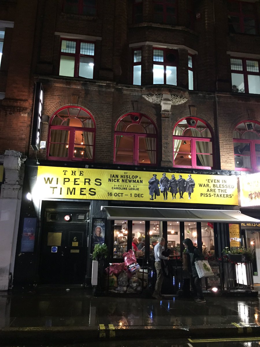 DarrenRutland's tweet photo. Enjoyed watching The Wipers Times during its final week at @ArtsTheatreLDN. A poignant telling of a true story from the front line. @WipersTimesPlay #TheWipersTimes https://t.co/0vifBoqyvz