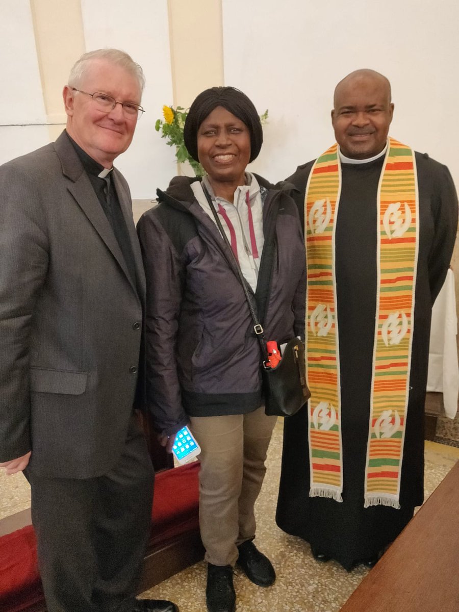 MethodistRome's tweet image. Advent Sunday guest preacher Rev. Dr. Casely Essamuah with Pastor Tim and Ghanaian Methodist members of PSA