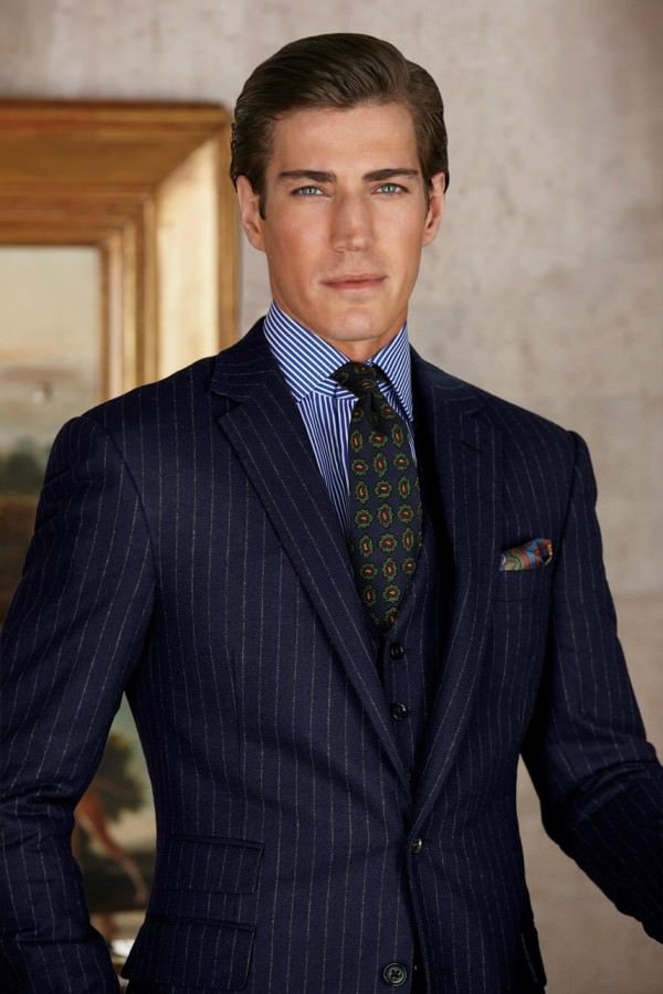 RLPL Chalk Stripe Suit 