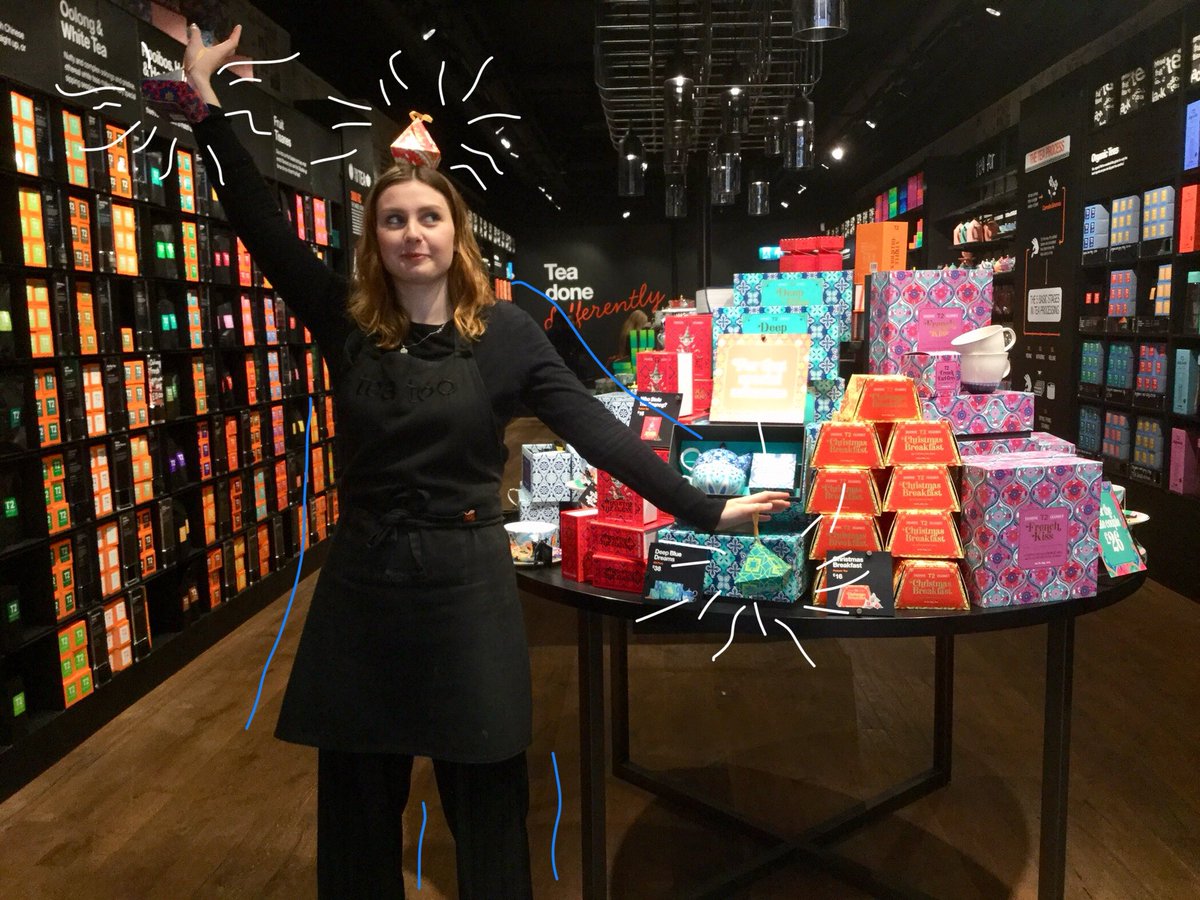 T2oxford's tweet photo. Team leader Katie models our mini tree Christmas decorations! Santa will be sure to stop by with these on your tree🎄🎅🏼 https://t.co/muQoT45u0E