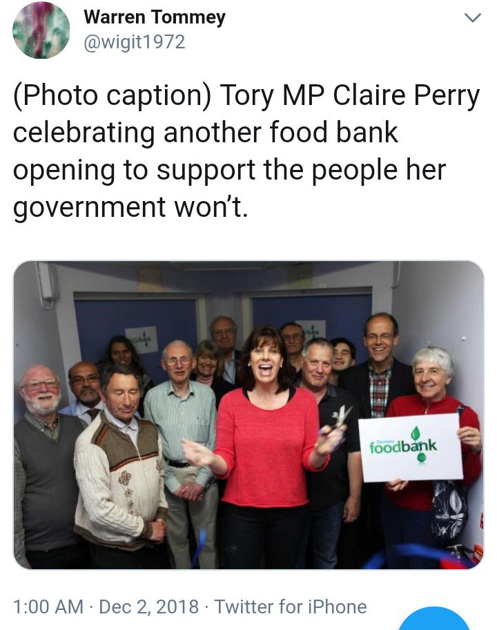 In one of the most offensive pieces of EngCon doublespeak propaganda yet, here are some Tory MPs celebrating the foodbanks that THEIR OWN GOVERNMENT POLICIES make necessary.  #GTTO  #ToriesDontCare