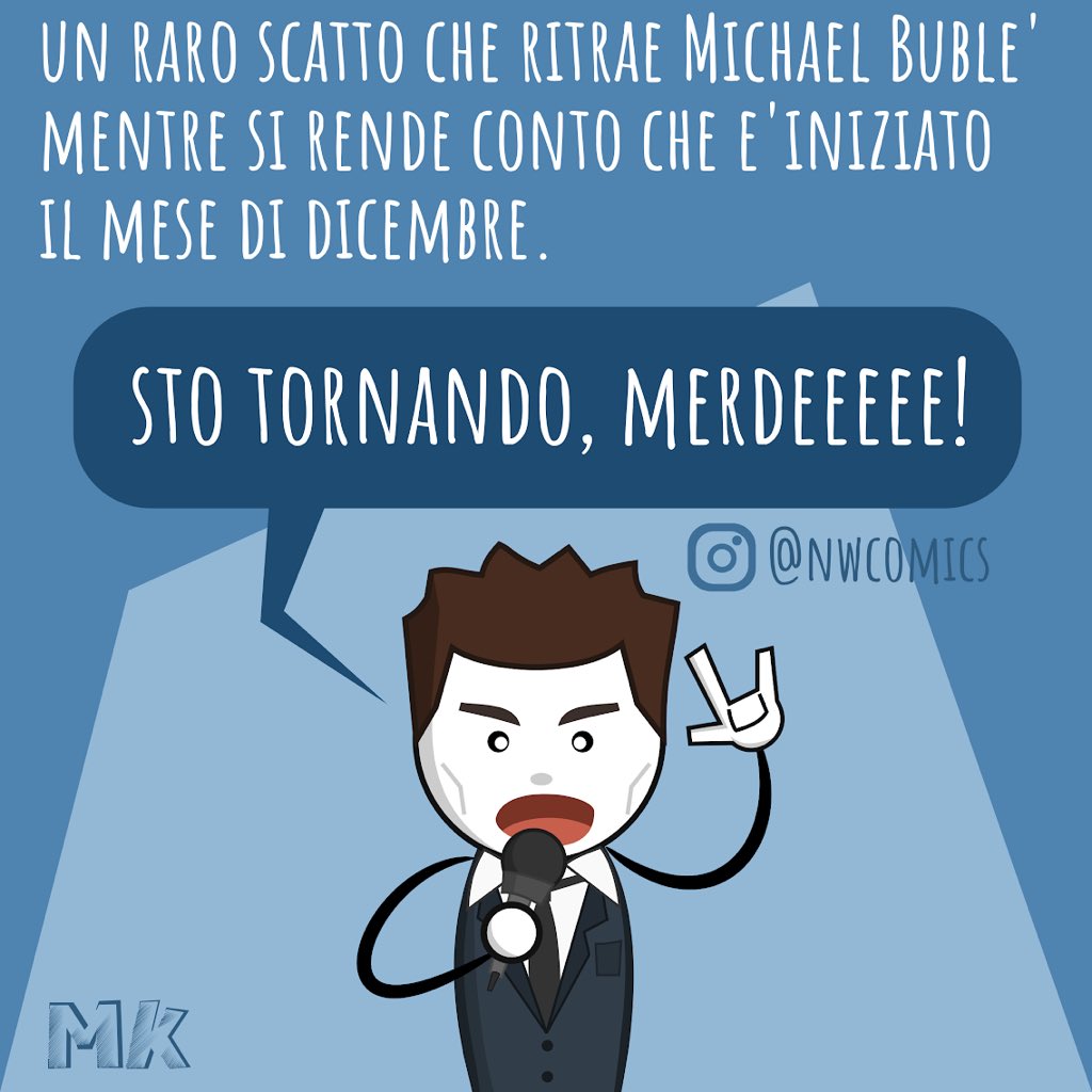 È dicembre! Presto, scongelate Michael Bublé! #fumetti #disegno #webcomics #divertimento #illustrazione #grafica #natale #MichaelBuble #ridere #dicembre