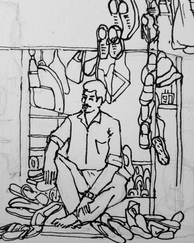 #mumbaiscenes #cobbler #wip #sketch #sketchbook #streetofmumbai #artdaily #artdiary #love #heart #lifequotes #illustration #digitalart #artstagram #artoftheday #relatable #instaart #indianart #indianartists #HappyScribble #ink #livelyhood #job ift.tt/2zwtMVN