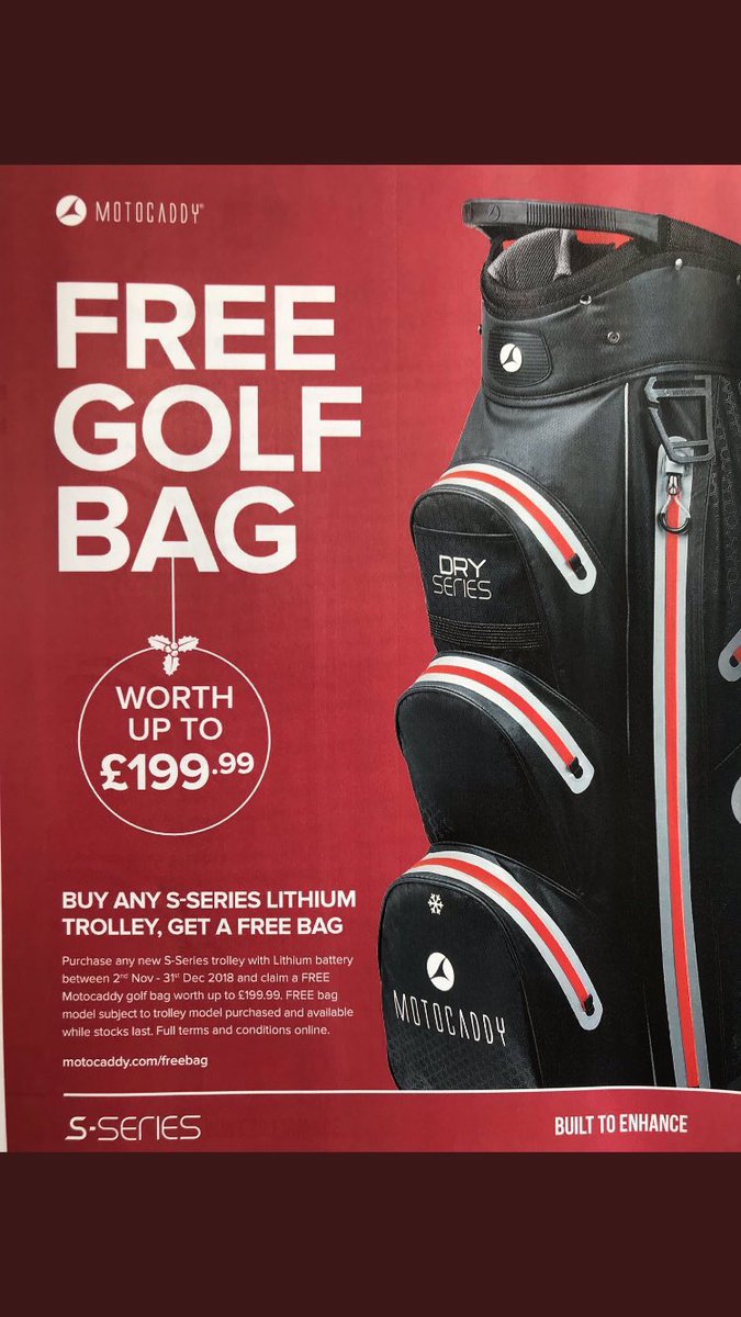 braintree_golf's tweet photo. 💥CHRISTMAS CRACKER OFFER 💥

Purchase any @PowaKaddy_Golf electric trolley or any S series @MotocaddyGolf electric trolley and receive... 

A FREE CART BAG UP TO THE VALUE OF £229.99.... 🎉🎁

This is a once a year offer only, And ends on the Xmas eve..., hurry down!! https://t.co/rPuCFmprVj