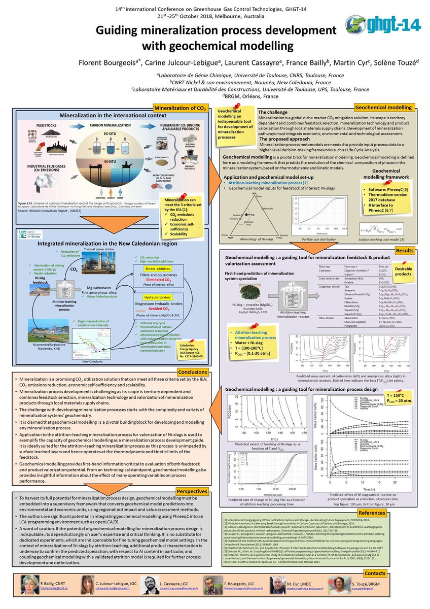 Piéger le #CO2 et #mineraliser les déchets de Nickel : objectifs réussis dans le cadre du projet carboscorie2.<a href="/BourgeoisFl/">Florent Bourgeois</a> #COP24 #ClimateChange