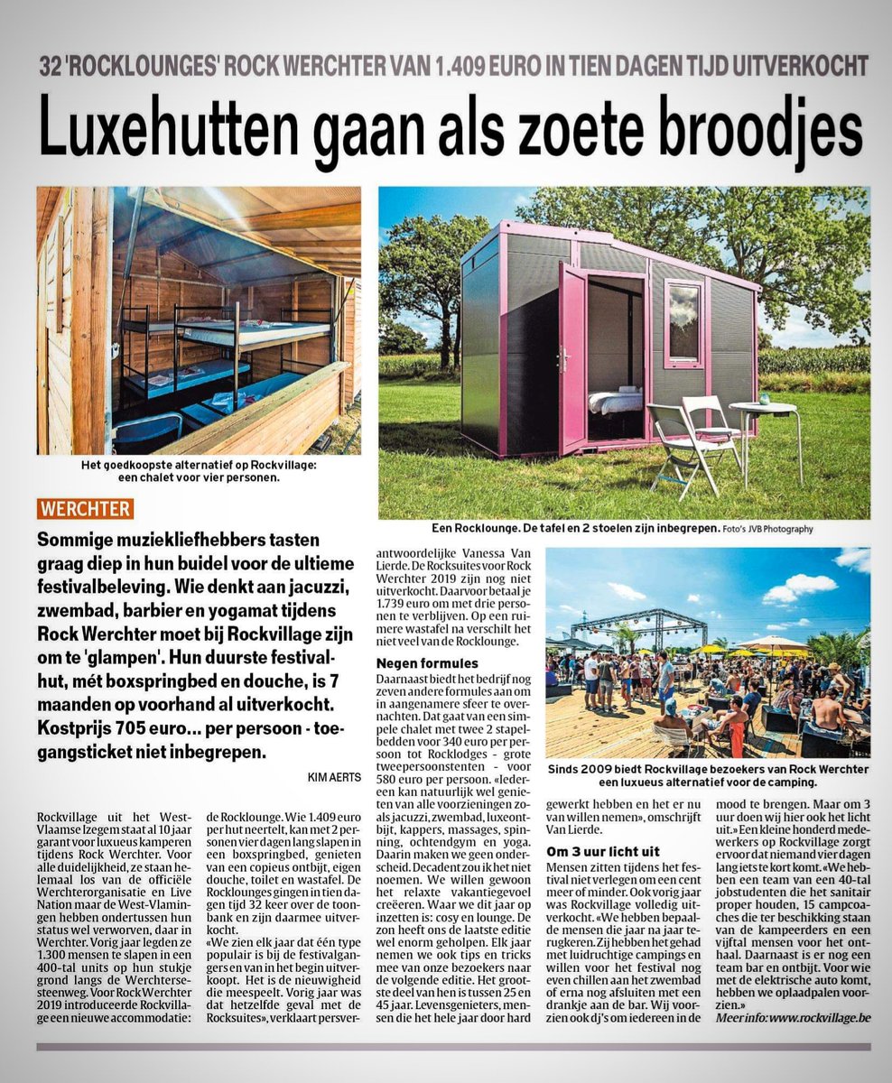 Rockvillage_RW's tweet photo. Together we rock the village!
@HLN_BE #RV19 #luxury #resort #festival #summer #chalet #cottage #rockbell #rocklodge #rockcube #rocksuite https://t.co/vpOxAxpMja