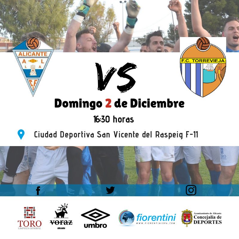CFIAlicante's tweet photo. No te pierdas esta tarde el seguimiento del partido de nuestro equipo frente al @CDTorrevieja con el hashtag #ALCTOR
@MTena5 y @chema_medina nos contarán la evolución del choque desde las 16:30 en la ciudad dep. de San Vicente del Raspeig
#Palante #Solounameta https://t.co/NyC99aOLim