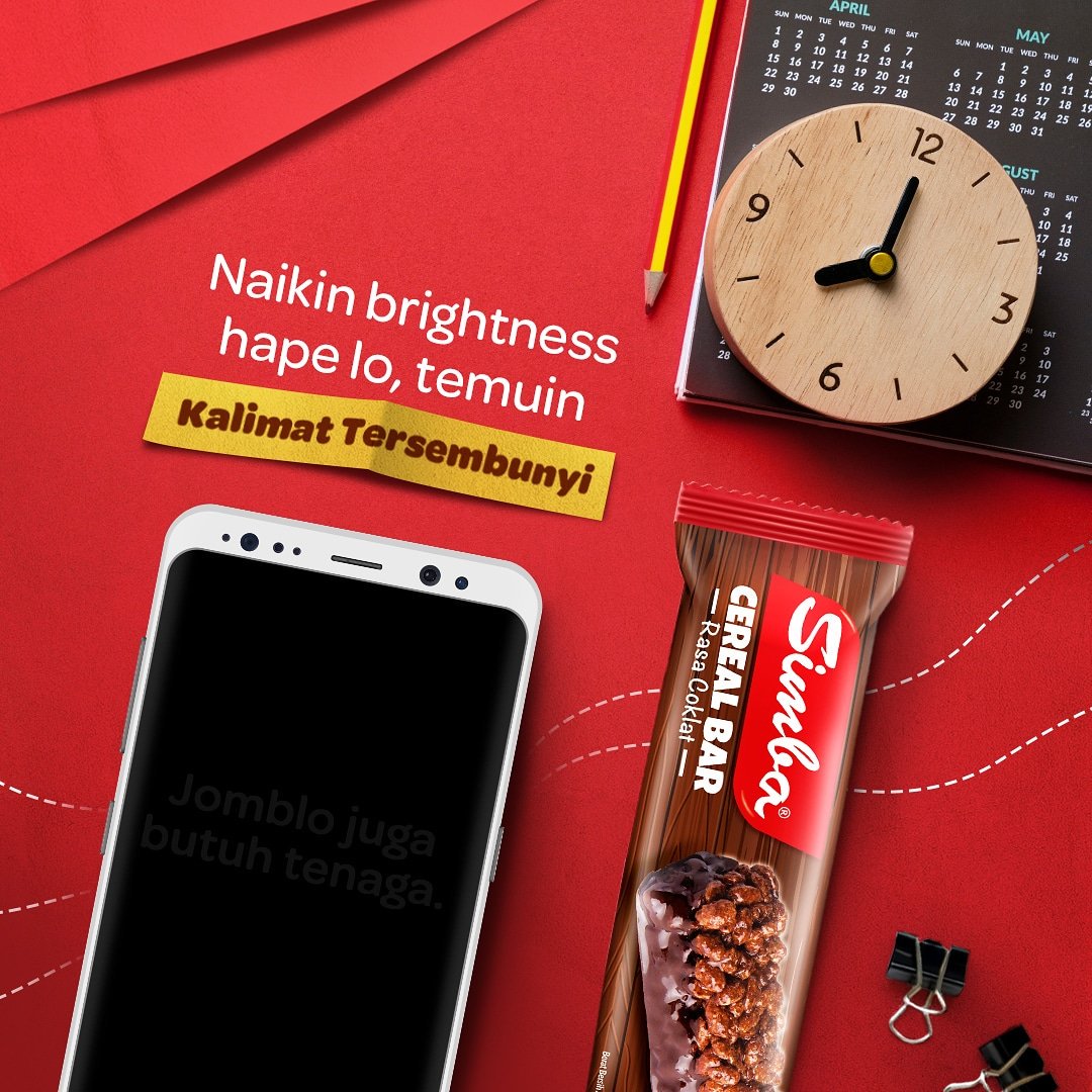 Kalimat tersembunyi yang lo temuin adalah keadaan lo saat ini. Coba tulis di komen kalimat itu kalo bisa. 😎 #ButuhTenaga #SimbaCerealBar