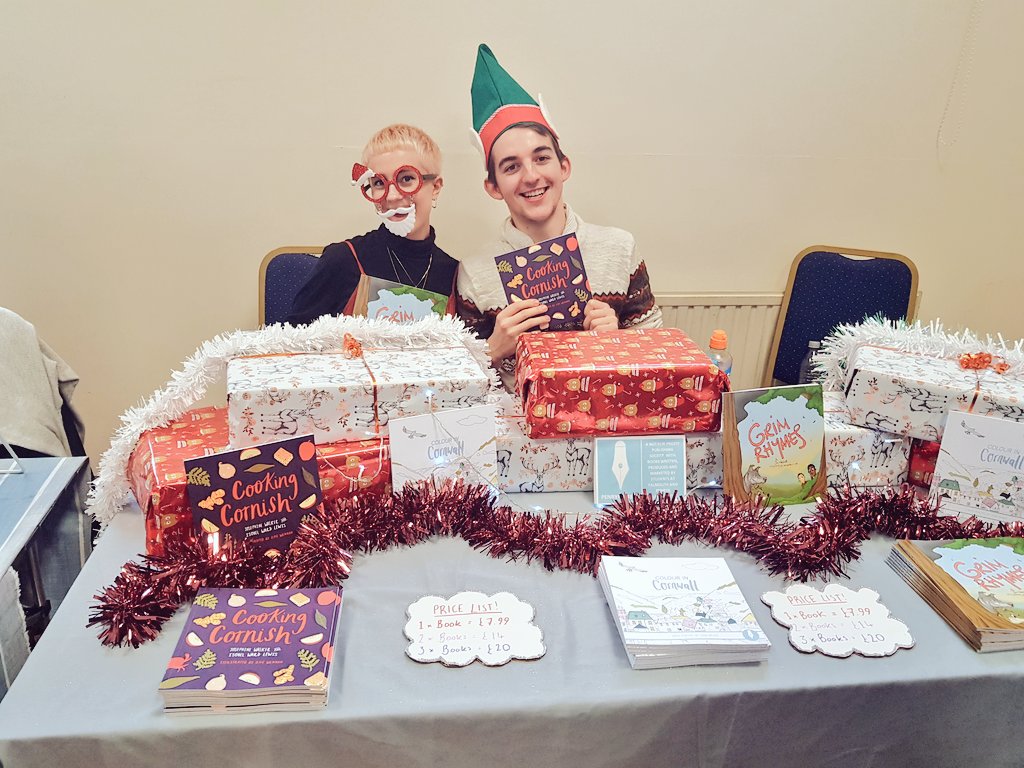 PenrynPress's tweet photo. We are at The Castle Bude, Café, Galleries and Heritage Centre today selling our amazing Cornish publications. Designed, Edited and Produced by students of Falmouth and Exeter University. #Christmas #FXU https://t.co/gdqJu9VGiF