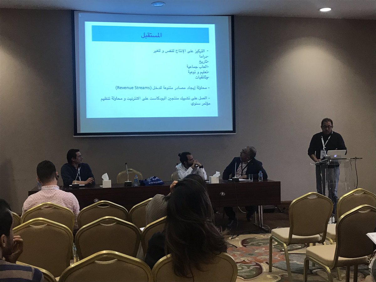 khalidoncesaid's tweet photo. Interesting session about the future of podcasting in the Arab World. #Arij18 https://t.co/kfoUSrpr80