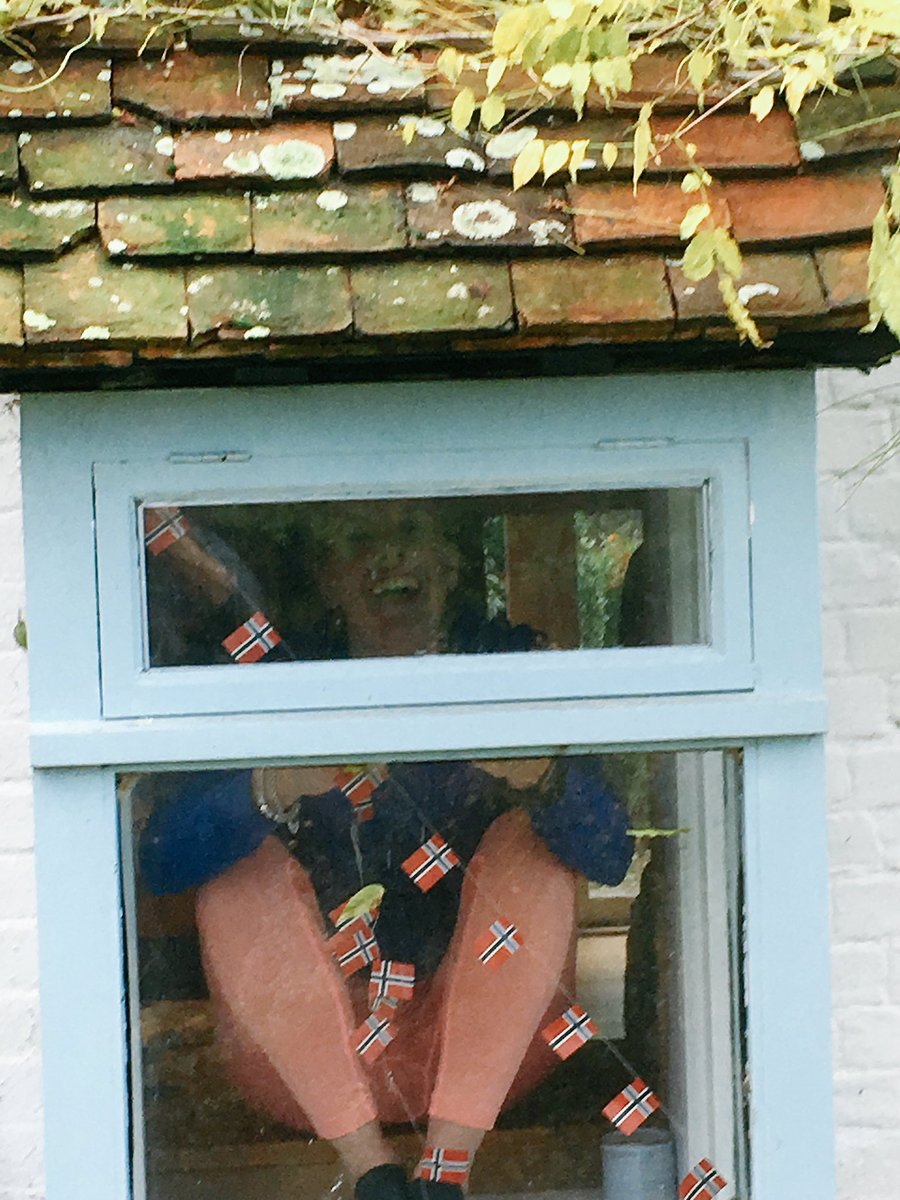 clairelorentzen's tweet photo. Trying to put the festive Norwegian Flags in our oriel window and @krislorentzen just happens to be passing with his phone #godjul #norwegianflags #sillysunday #xmasdecorations https://t.co/cSzYz1Yp3X