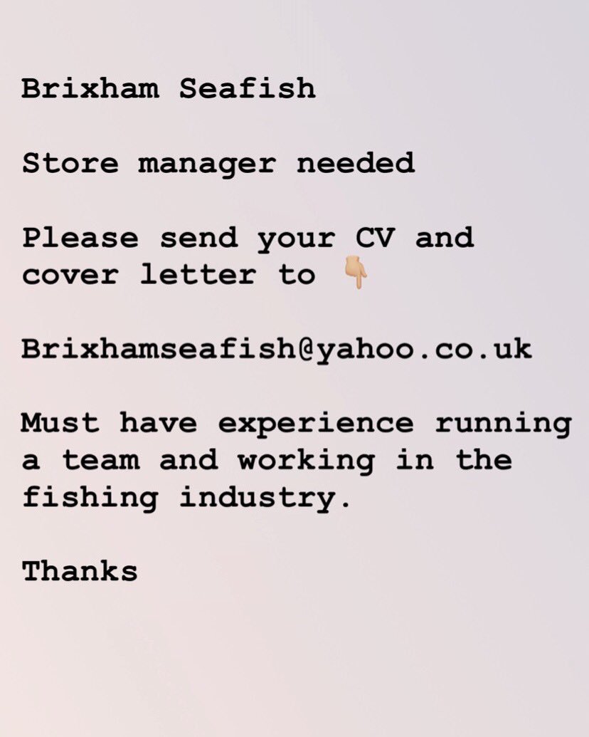 Brixhamseafish@yahoo.co.uk