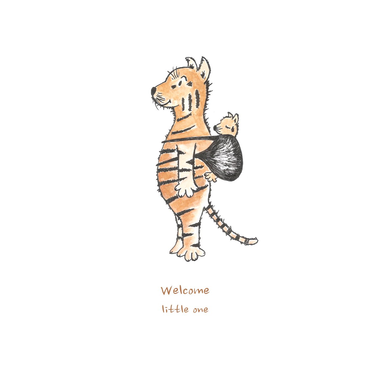 designedbythe's tweet photo. This #cute tiger #illustration will be part of the new collection #babycards! Handmade with #ink and #watercolour | #welcomelittleone #newborn #birthannouncement #baby #newcollections #speakpeak #wenskaarten #geboortekaartje #nieuwecollectie #Etsy #Etsynl #animalillustration https://t.co/GvQ7iYp5iQ