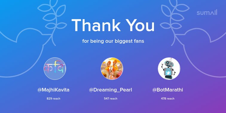 starboynik11's tweet photo. Our biggest fans this week: @MajhiKavita, @Dreaming_Pearl, @BotMarathi. Thank you! via https://t.co/sxloGG3Ayy https://t.co/ApZiKIgkqh