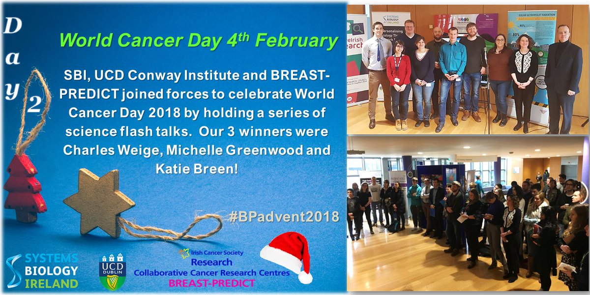 #BPadvent2018 Day 2: scientists from @UCD_Conway and @sysbioire celebrated World Cancer Day this year by presenting their research in a series of flashtalks, moderated by @BREAST_PREDICT Director Prof. William Gallagher @WaterfordMafia @IrishCancerSoc @UCDMedicine @jensrauch
