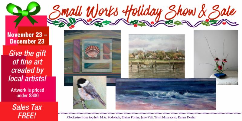 Wickfordart's tweet photo. Small Works Holiday Reception TODAY, from 12 to 3 PM. Meet the artists, shop the show, enjoy refreshments.Lots of Art in North Kingstown today - click to find out where to go! https://t.co/3BOpduZ3dW https://t.co/9u1sn93wrJ