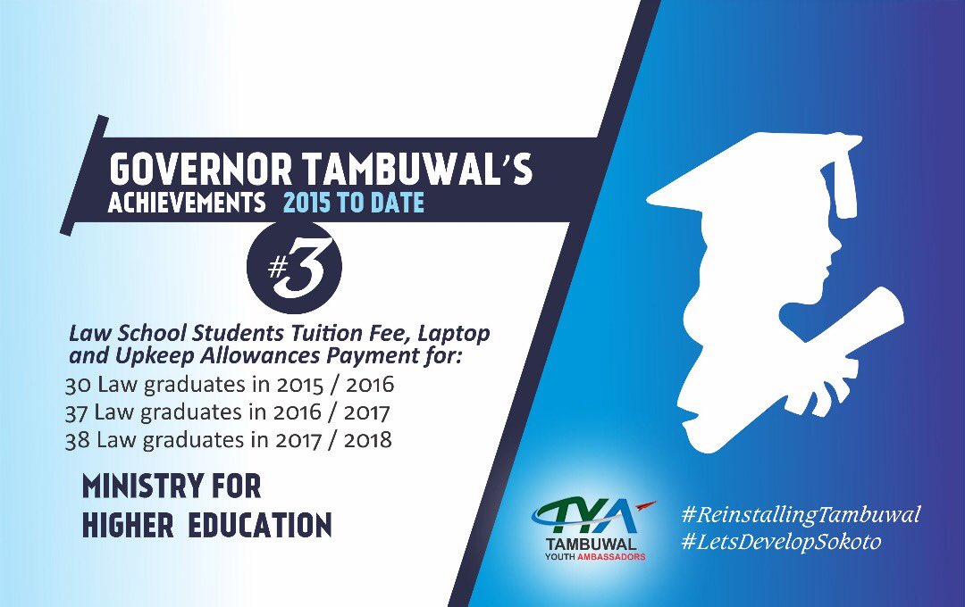 Tambuwal_YA's tweet photo. The people of Sokoto State deserve to know whether Governor Tambuwal has served them well or not.
We shall continue to highlight His Excellency’s Achievements in every Ministry of our dear state.
Fasten your seatbelts!
#ReinstallingTambuwal
#LetsDevelopSokoto https://t.co/8DnxCSFO7N