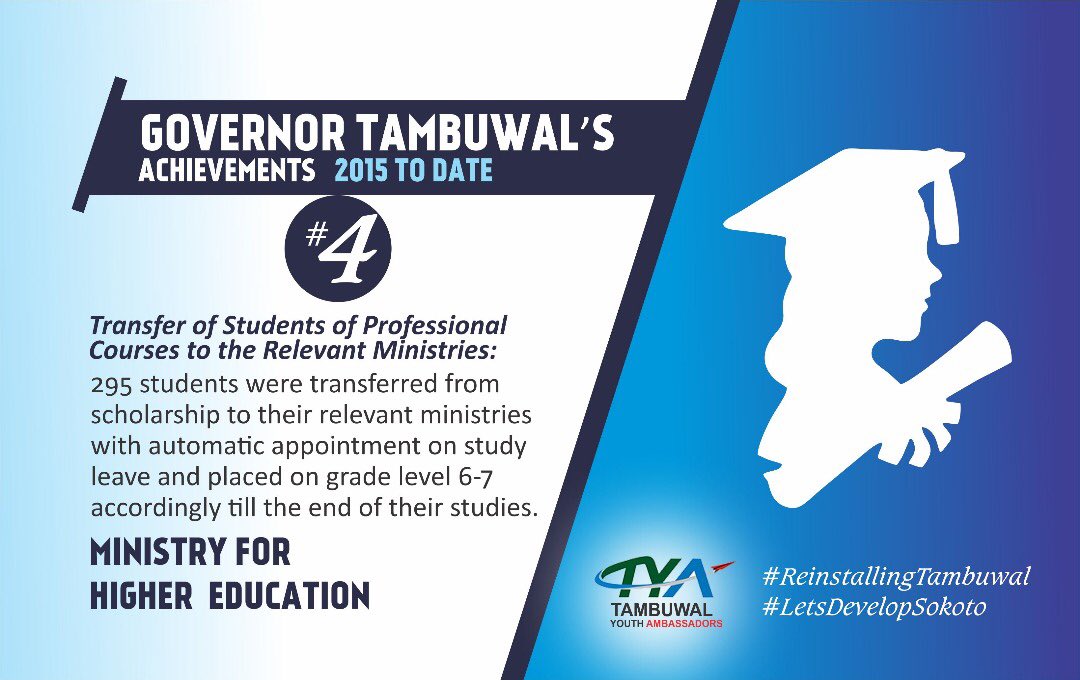 Tambuwal_YA's tweet photo. The people of Sokoto State deserve to know whether Governor Tambuwal has served them well or not.
We shall continue to highlight His Excellency’s Achievements in every Ministry of our dear state.
Fasten your seatbelts!
#ReinstallingTambuwal
#LetsDevelopSokoto https://t.co/8DnxCSFO7N