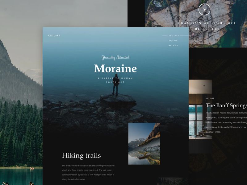 Daily practice - played around with different type combinations. 
Theme of the day is lake Moraine located in Banff National Park, Alberta, Canada.
#DailyVisual #DailyUI #typography #UI