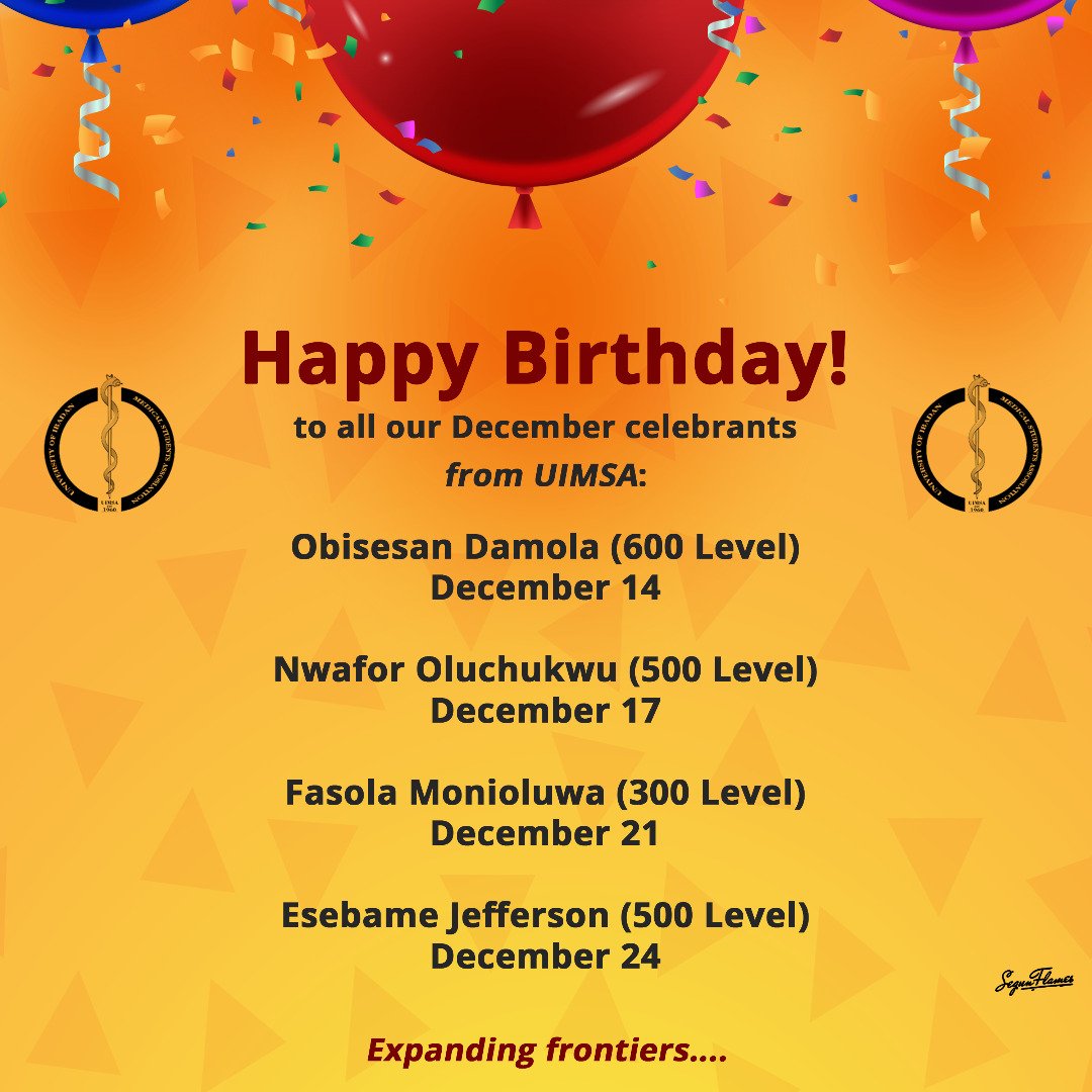 ibadanmedicine's tweet photo. Happy Birthday🎉
#projectinguimsa
#december https://t.co/141pWkgRIS