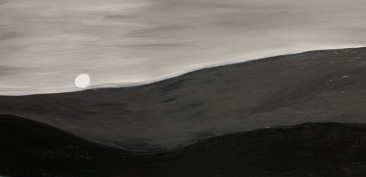 DiannMarie's tweet photo. “Sunset on Mars”. 12” x 24” Acrylic on canvas. 
#diannart #artdimazi #sunset #blackandwhite #sunsetonmars #mars #positiveart #expressiveart #space #spacepainting #wanttobeanastronaut https://t.co/yaRDaTkS16