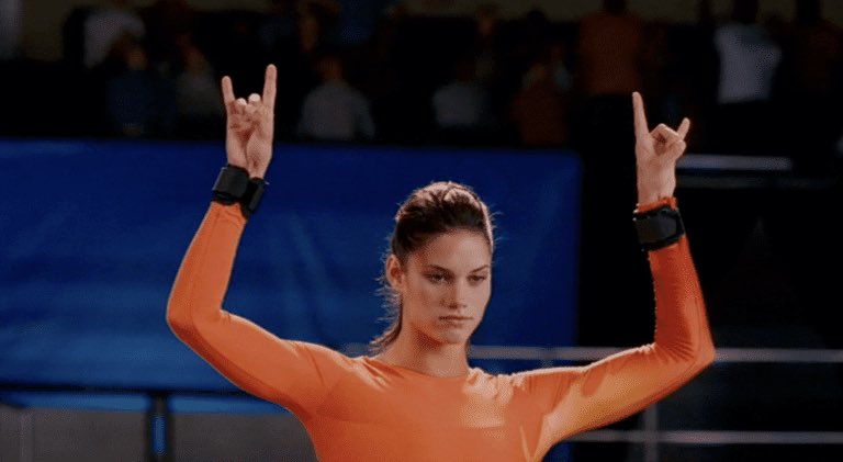 if missy peregrym was the only reason you watched stick it, you’re gay now