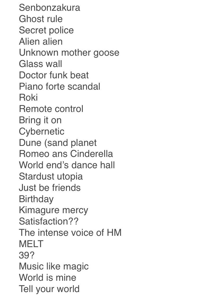 Melk Trying To Remember The Song Set List For Mikuexpo18 Mikuexpoeurope And I Hope I Haven T Forgot Any Also Really Unsure If These Are In Order Lmaoooo T Co Fjn4rhhchi
