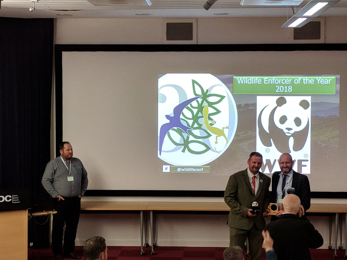 Congratulations to Sgt Kevin Kelly, #NorthYorkshirePolice @NYPRuralTF & all involved for winning #wildlifecrime Operation of the Year 2018 with Operation Owl #opowl #opowl-UK, educating public about #raptorpersecution to save precious #birdsofprey. Thank you @WWF_WLCrime for 🎖️
