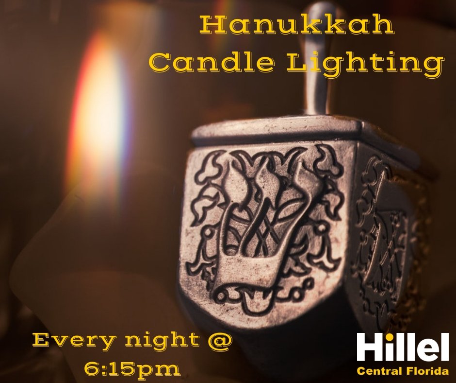 Come celebrate all eight nights with us! Candle lighting every night at 6:15!