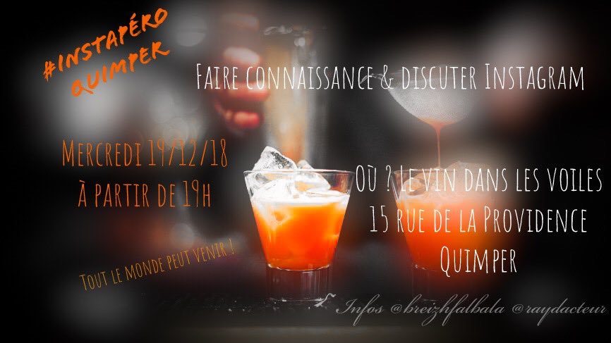 raydacteur's tweet photo. Un #instapéro à #Quimper ça va être cool ! Save the date ! @_Falbala https://t.co/Zb0esi0Ebk