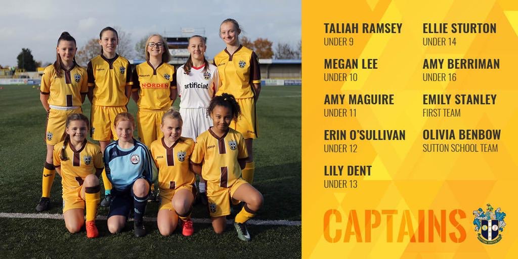 SuttonUtdWomen's tweet image. The Club recently held a Captains’ Day, where the captains from every @suttonunited team gathered to watch the men’s first team in FA Cup action. 

Representing the Ladies’ section were...