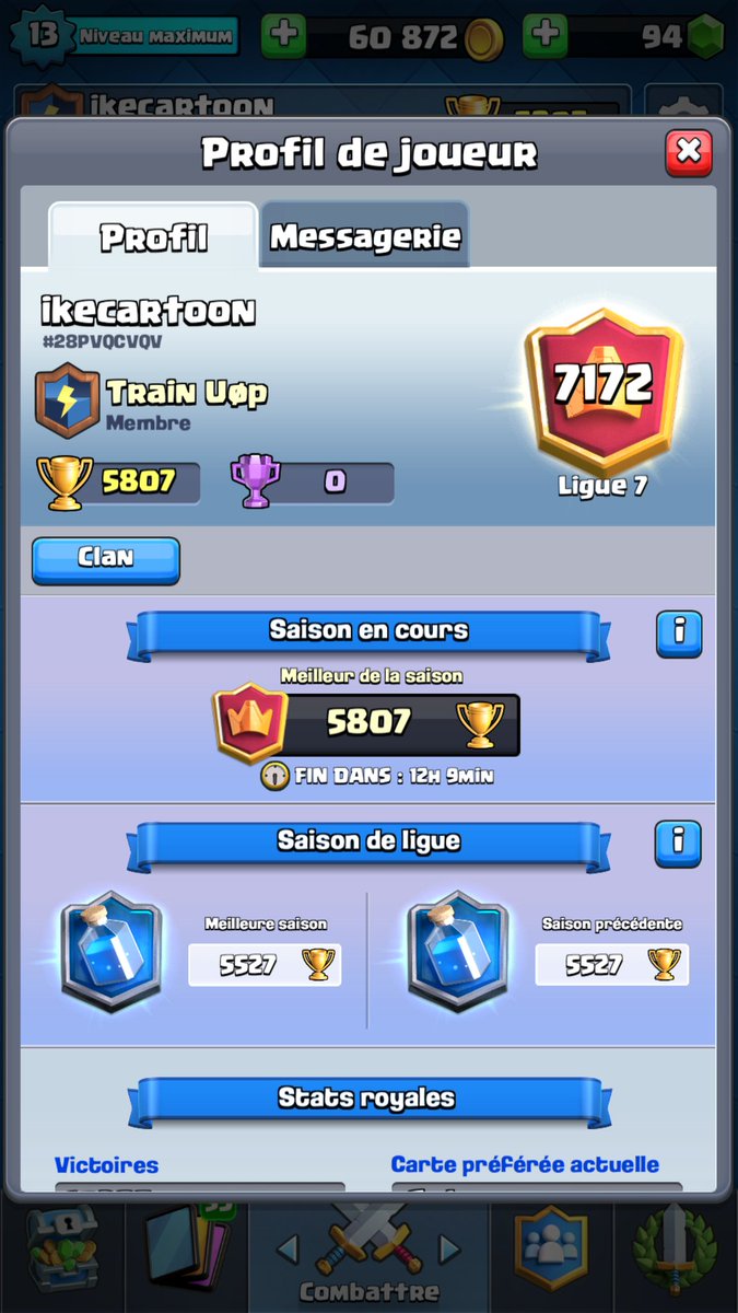 Une de mes meilleurs saison, +300 tr et passage en champion 😍😍. Un grand merci à <a href="/UpendisOp/">🍀Upendi's Øp🍀</a> pour m'avoir entraîné  et motivé ❤❤. Go les 6k la saison prochaine 👊