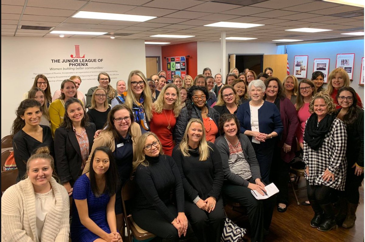 juniorleaguephx's tweet image. Anne Dalton, Chief League Operations Officer for the Association of Junior Leagues International spoke to over 50 JLP ladies. Anne discussed: training leaders to improve the community and how we can collectively and individually advocate for our focus area of Building Healthy AZ.