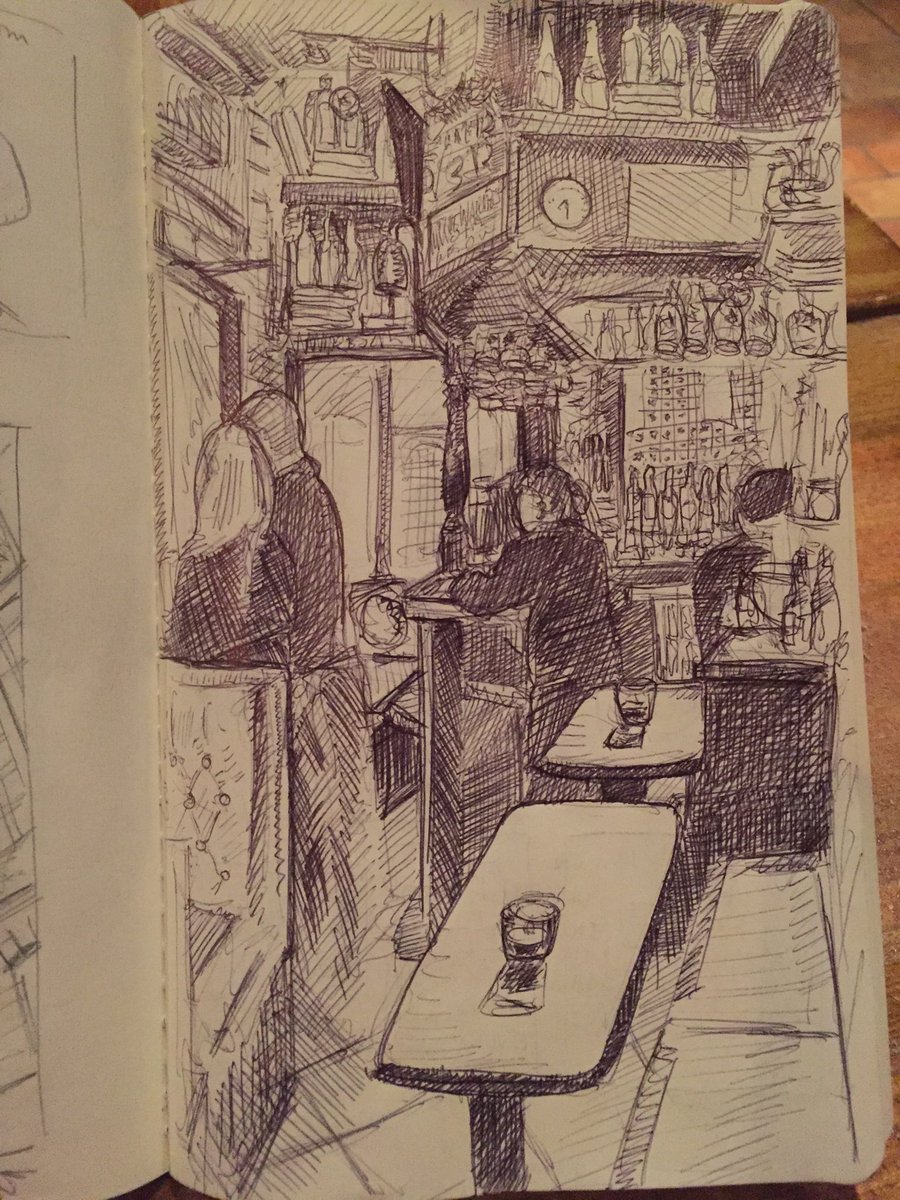 mrpickers's tweet photo. "#Stockholm #Pub/#Bar-life" #studies when your phone battery dies 😉.
.
.
.
#pub #people #characters #line #quicksketch #sketchbook #sketch #tatesketchbook #ink #art #wandering #outside #outandabout #travel #sweden #illustration #art #beer #meetballs https://t.co/1MOJ4pDOeo