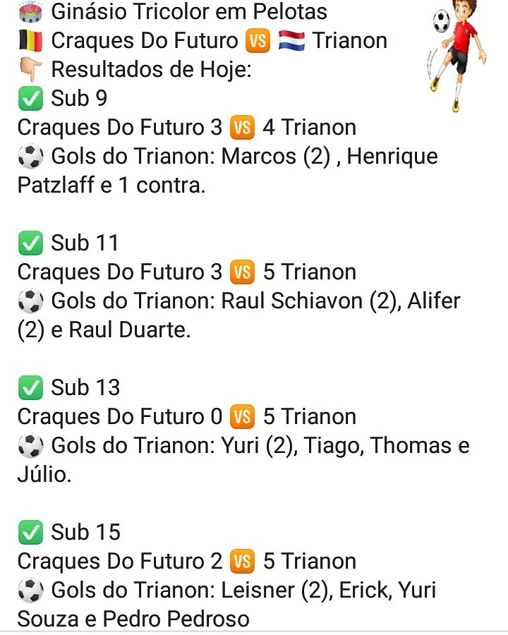TrianonCangucu's tweet photo. Resultados de Hoje na Copa Blumenau Esportes de Futsal https://t.co/LEeiP1fhqR