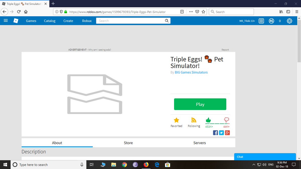 M R Tilok Mr Tilok Twitter - https web roblox com games 1599679393 triple eggs pet simulator