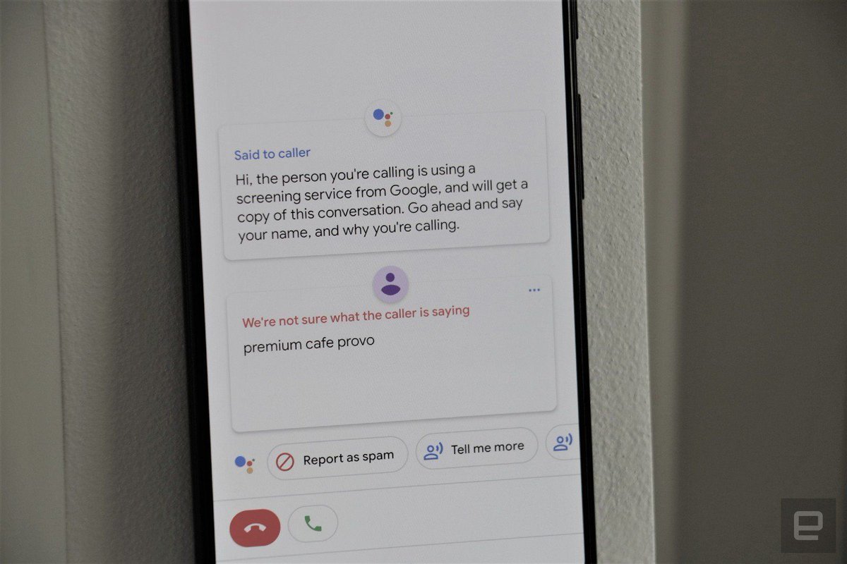 terrinakamura's tweet image. Google&apos;s #callscreening transcripts roll out to Pixel owners engt.co/2BMhk5y #GooglePixel #Smartphones #Tech